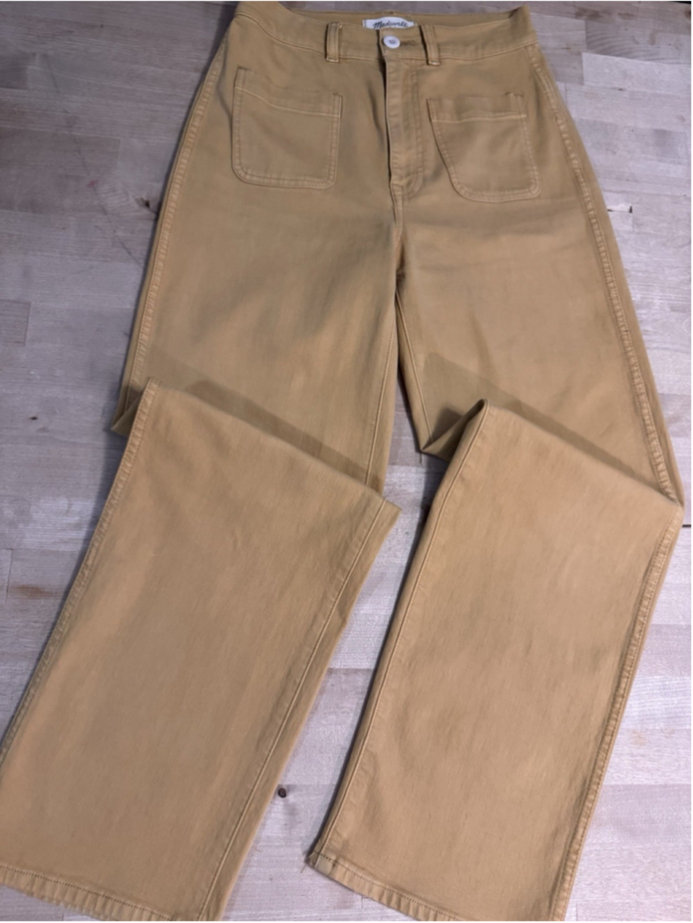 Madewell The Emmy Wide-Leg Pant - Size 25 - MSRP $128 Women’s Tan Cotton - Picture 3 of 9